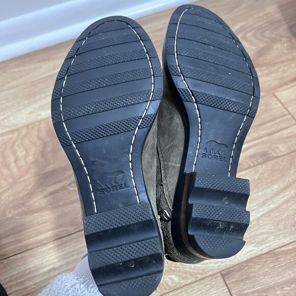 Sorel Lolla Ankle Boots Taupe Khaki Strappy Size 7 Leather Burnish Alpine Tundra - Picture 7 of 8